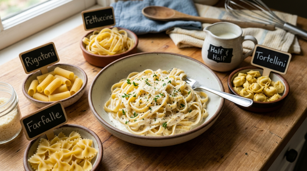 Best Pasta Choices for Half and Half Alfredo Sauce