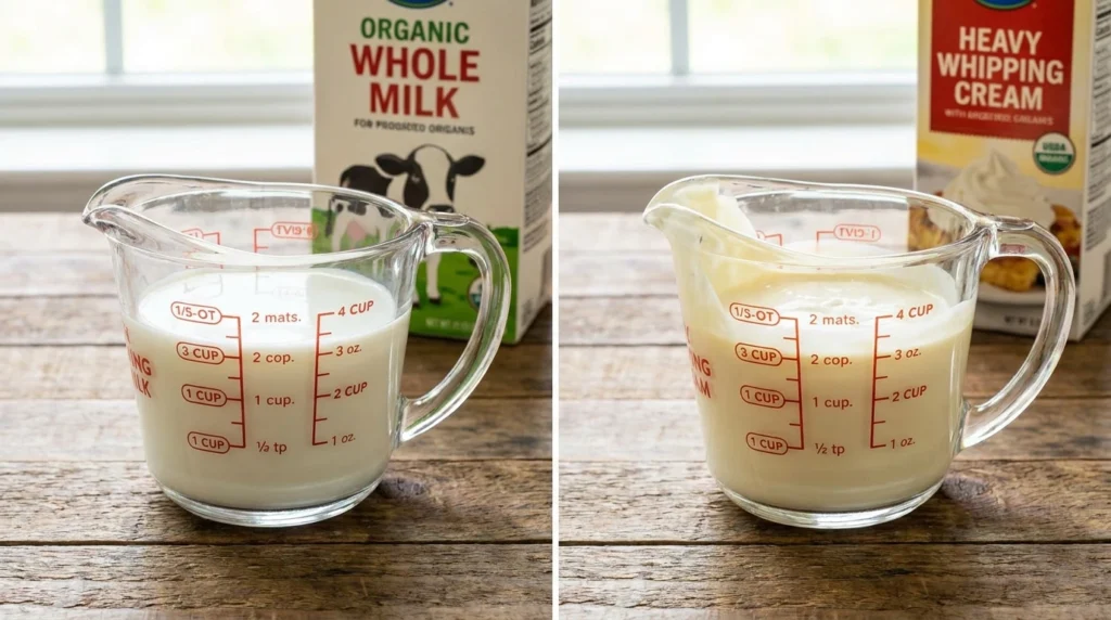 alfredo sauce with milk vs heavy cream